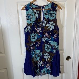 Free People Back Yard Party Printed Tunic Dress